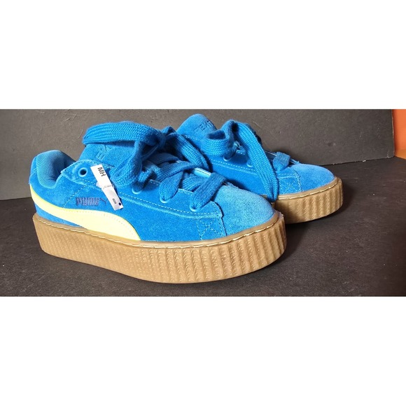 New Puma Fenty X Creeper Phatty Speed Blue, Suede, Firmstrip, Gum Sole, Size 5.5